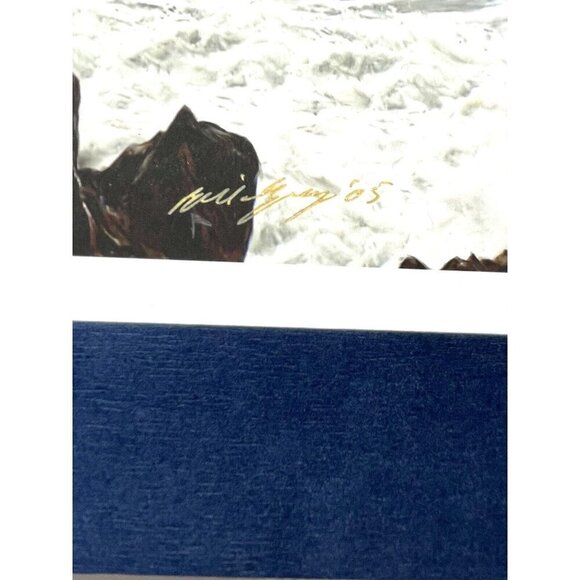 27.5x21.5 Signed Matted Seascape Photography Print THE WAVE by BILL GREGORY 2005 - Picture 3 of 3